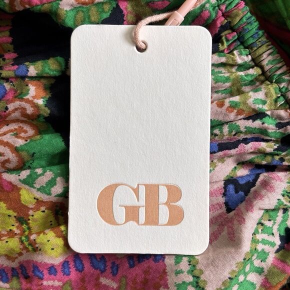 GB Gianni Bini Dress Womens XL Green Black Cotton Maxi Tie Back Resort Vacation - Picture 9 of 12